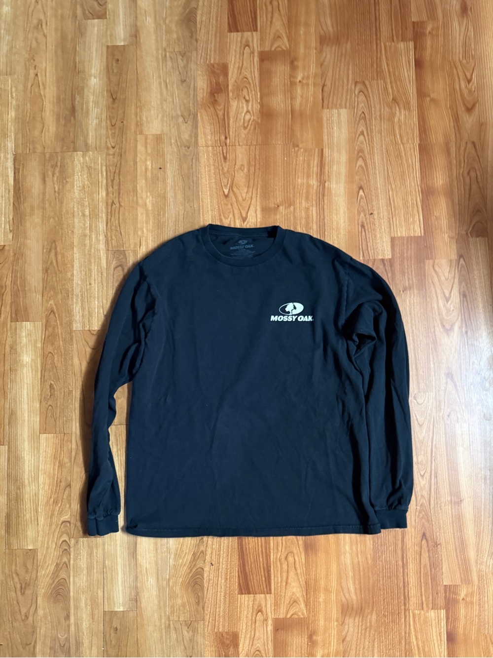 Mossy Oak Black Long-Sleeve Logo Crew Tee